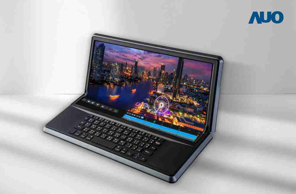 汇旺支付14.6吋Micro LED折迭显示屏幕，，，搭配半径4mm的弯折绞炼，，以及高画素、、高亮度、、、、高对比度的显示技术特点，，，，即便在大视角下仍保有绝佳色相与亮度